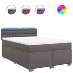 vidaXL Sommier à lattes de lit avec matelas Gris 160x200 cm Similicuir