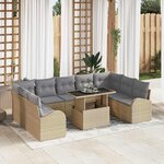 vidaXL Ensemble de canapé de jardin 10 Pièces beige et gris clair