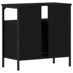 vidaXL Armoire lavabo de salle de bain chêne noir 60x30x60 cm