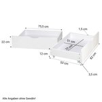 Petit lit double 140x200 matelas 2 tiroirs blanc