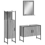 vidaXL Ensemble d'armoires de salle de bain 3 Pièces sonoma gris