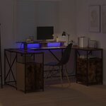 vidaXL Bureau Chêne fumé 182 x 101 x 87.5 cm Bois d'ingénierie