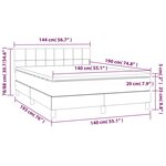vidaXL Sommier à lattes de lit avec matelas Noir 140x190 cm Tissu