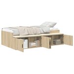 vidaXL Cadre de lit Chêne Sonoma 90 x 200 cm Bois d'ingénierie