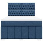 vidaXL Sommier à lattes de lit avec matelas Bleu 160x200 cm Tissu