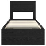 vidaXL Cadre de lit avec matelas Noir 90 x 200 cm Pin massif