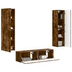 vidaXL Ensemble meuble TV 6 Pièces Chêne fumé Bois d'ingénierie