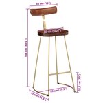 vidaXL Tabourets de bar lot de 2 49x43x103 cm bois de manguier massif