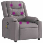 vidaXL Fauteuil de massage inclinable Taupe Tissu