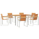 Ensemble de salle à manger jardin 7 pièces en bois d'acacia