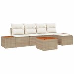 vidaXL Ensemble de canapé de jardin avec coussin 6 Pièces beige et crème