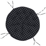 vidaXL Coussin rond motif à carreaux noir Ø 100 x11 cm tissu oxford
