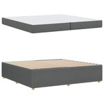 vidaXL Cadre de lit avec matelas Gris foncé 200 x 200 cm tissu