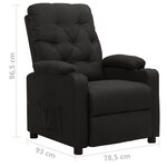 vidaXL Fauteuil inclinable Noir Tissu