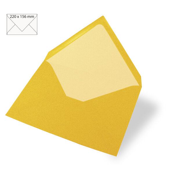 Enveloppe C6 Jaune soleil 156x110mm 5 pièces