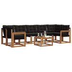 vidaXL Ensemble de canapés d'extérieur 8 pc Naturel et Noir