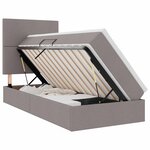 vidaXL Lit de rangement LED avec matelas Taupe 90 x 200 cm Tissu