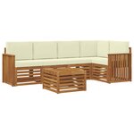 vidaXL Ensemble de canapé d'angle avec coussin 6 Pièces Naturel et Crème