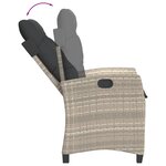 vidaXL Ensemble à manger de jardin 3Pièces coussins gris clair poly rotin