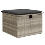 Ensemble de Canapé de Jardin 9 pièces avec coussins gris rattan acacia