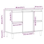 vidaXL Armoire d'évier chêne artisanal 80x33x60 cm bois d'ingénierie