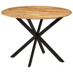 vidaXL Table à dîner Ø110x78 cm Bois de manguier massif et acier