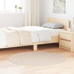 Tapis Shaggy vidaXL avec support en latex Crème ø120 cm