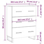 vidaXL Buffet Blanc brillant 69 5x34x90 cm Bois d'ingénierie