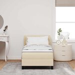 vidaXL Lit à ressorts avec matelas Crème 80 x 200 cm tissu