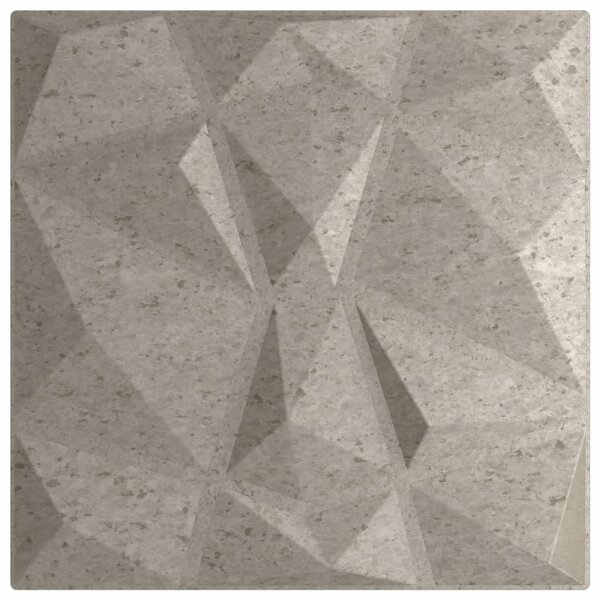 vidaXL Panneaux muraux 48 Pièces gris béton 50x50 cm XPS 12 m² losange