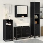 vidaXL Ensemble de mobilier de salle de bain 4 Pièces Chêne noir