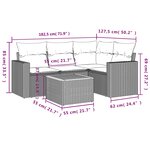 vidaXL Salon de jardin 5 Pièces avec coussins gris résine tressée