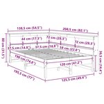 vidaXL Lit bibliothèque sans matelas 120x190 cm bois de pin massif