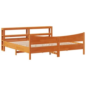 vidaXL Cadre de lit et tête de lit cire marron 200x200 cm bois de pin