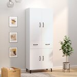 vidaXL Buffet haut Blanc 69 5x34x180 cm Bois d'ingénierie