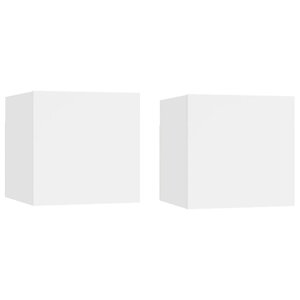 vidaXL Tables de chevet 2 Pièces Blanc 30 5x30x30 cm Bois d'ingénierie