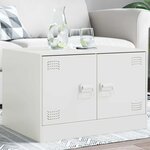 vidaXL Table basse blanc 67x50x44 cm acier