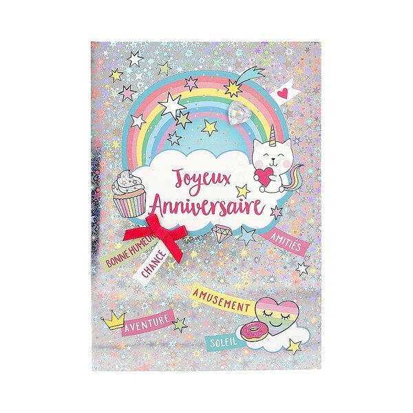 Carte Anniversaire - Joyeux Anniversaire Bonne humeur Chance Amitiés...