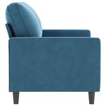 vidaXL Canapé à 2 places Bleu 120 cm Velours