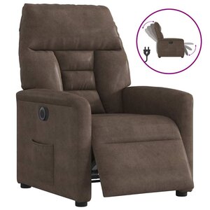vidaXL Fauteuil inclinable électrique marron tissu microfibre