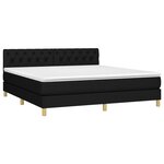 vidaXL Sommier à lattes de lit avec matelas Noir 160x200 cm Tissu