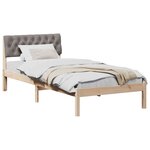 vidaXL Cadre de lit Marron et taupe 90 x 200 cm Bois massif en pin