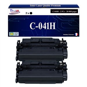 T3AZUR - 2x Toners compatibles avec Canon 041H (0453C002) pour Canon LBP-312x  MF-522X  MF-525X Noir - 20 000p