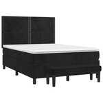 vidaXL Sommier à lattes de lit avec matelas Noir 140x190 cm Velours