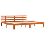 vidaXL Cadre de lit avec tête de lit Brun cire 203.5 x 205.5 x 69.5 cm