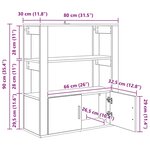 vidaXL Buffet Chêne noir 30 x 80 x 90 cm Bois d'ingénierie