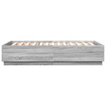 vidaXL Cadre de lit avec LED sans matelas sonoma gris 140x200 cm