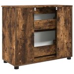 vidaXL Cabinet de salle de bain Chêne fumé 76 5 x 35 x 64 cm