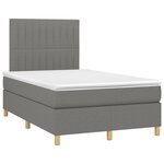 vidaXL Sommier à lattes de lit et matelas et LED Gris foncé 120x200 cm