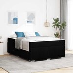 vidaXL Cadre de lit avec matelas Noir 160 x 200 cm tissu